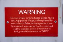 TESLA High-Voltage Circuit Breaker Warning Sign