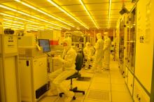 IEN technical staff in nanofabrication cleanroom